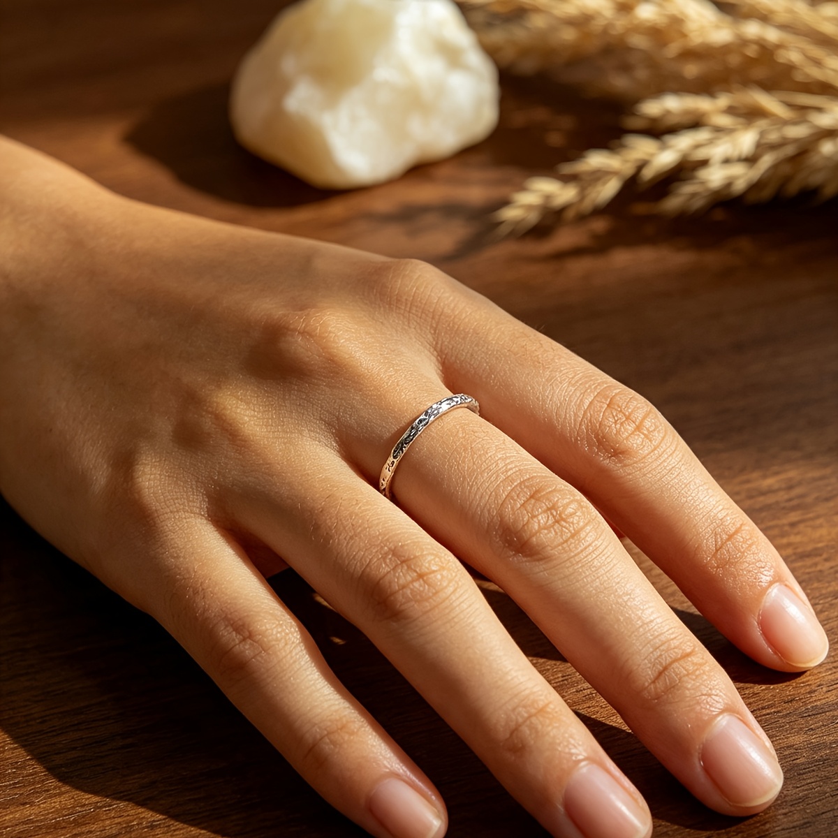 Foil Textured Vintage Ring for Women